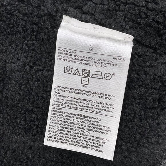 Banana Republic Sweater Vest Mens Large Gray Knit Zip Wool Nylon Sherpa Classic - Picture 6 of 9